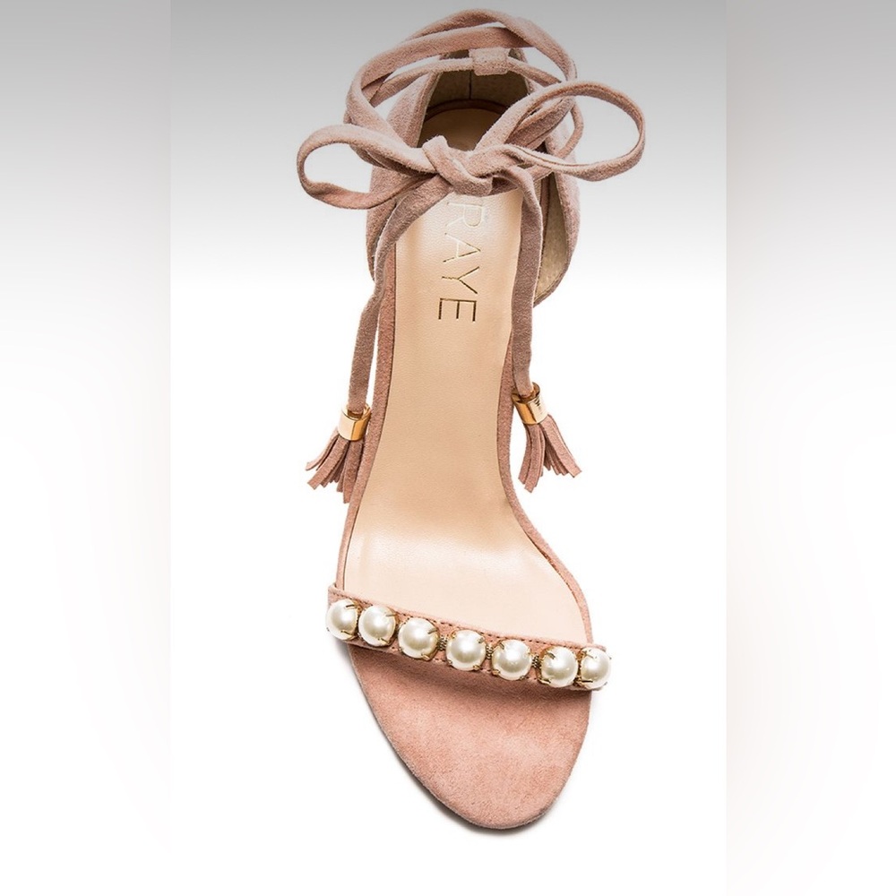 Raye pearl strap wrap around heels